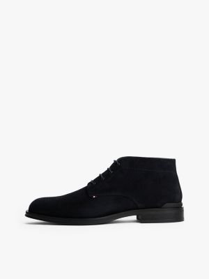 blue suede lace-up boots for men tommy hilfiger