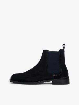 blau chelsea-boot aus wildleder für herren - tommy hilfiger