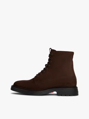 brown lightweight suede boots for men tommy hilfiger