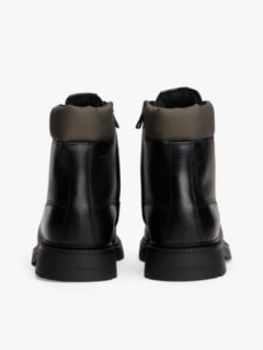 Lightweight Water Repellent Warm Lined Leather Boots — Black 4