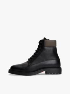 Lightweight Water Repellent Warm Lined Leather Boots — Black 7