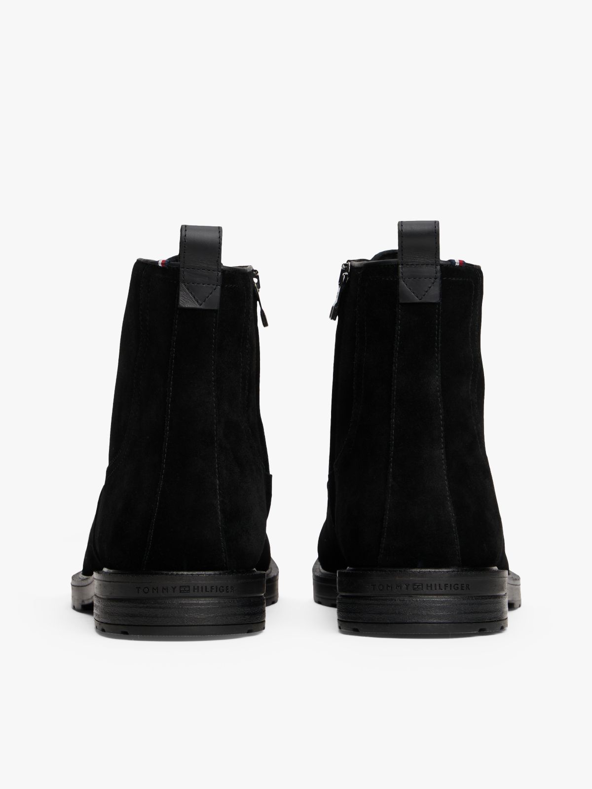Suede Warm Lined Cleat Moc Toe Boots — Black