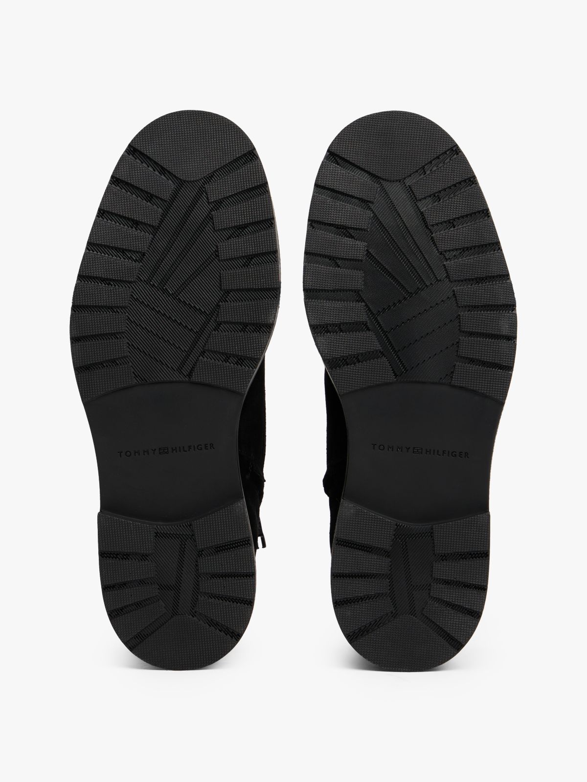 Suede Warm Lined Cleat Moc Toe Boots — Black
