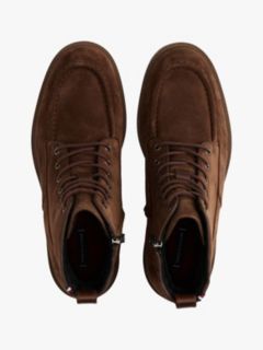 Suede Warm Lined Cleat Moc Toe Boots — Brown 3