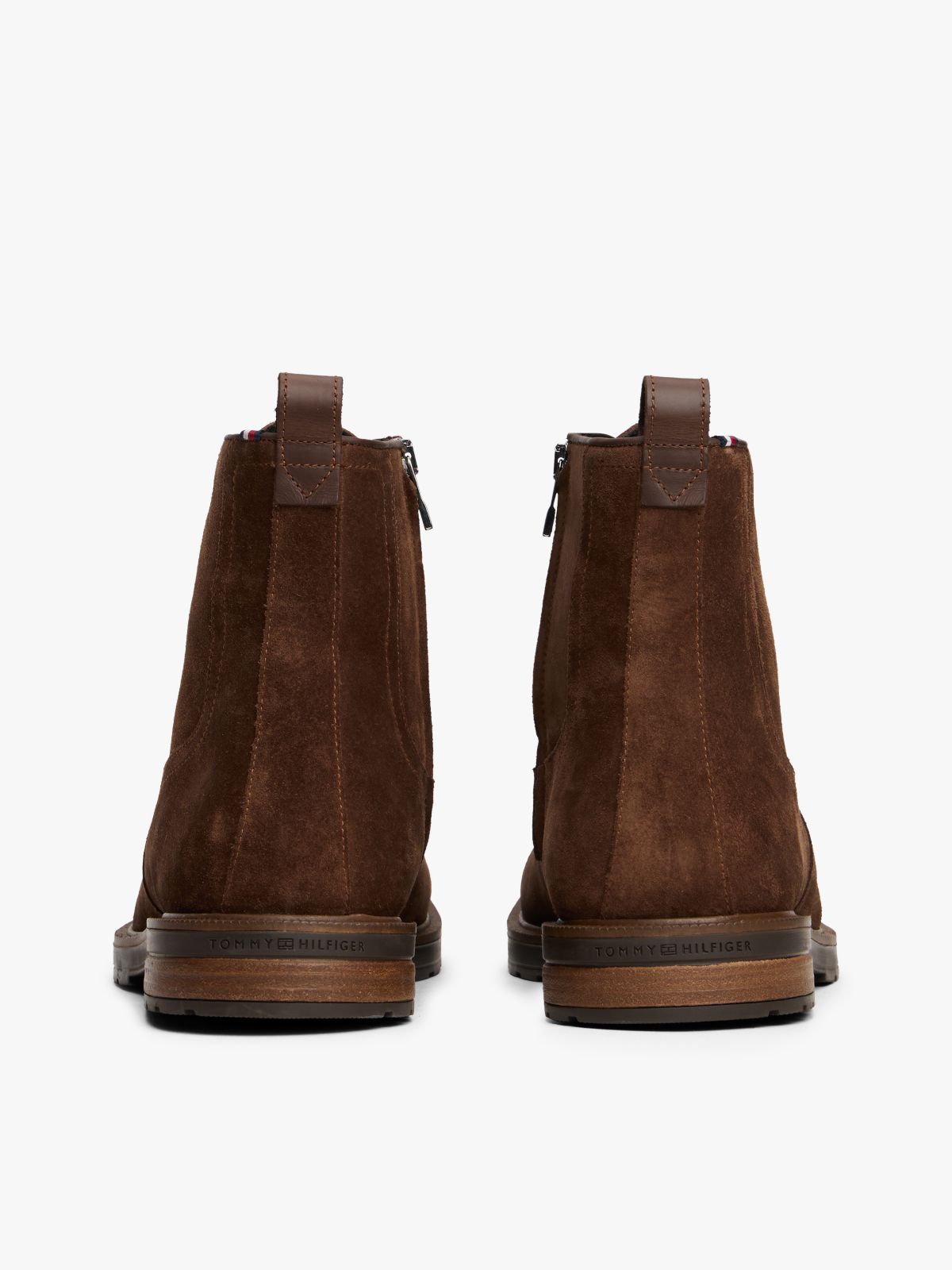 Suede Warm Lined Cleat Moc Toe Boots — Brown