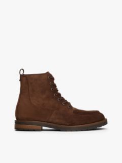 Suede Warm Lined Cleat Moc Toe Boots — Brown 1