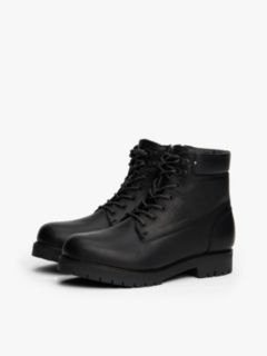 Cleat Leather Lace-Up Boots — Black 2