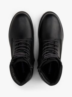 Cleat Leather Lace-Up Boots — Black 3