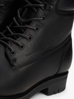 Cleat Leather Lace-Up Boots — Black 6