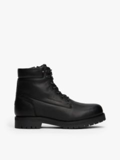 Cleat Leather Lace-Up Boots — Black 1