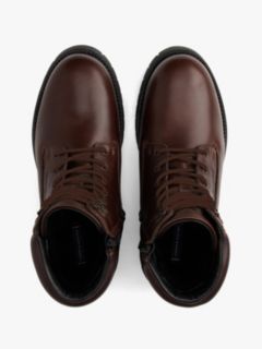 Cleat Leather Lace-Up Boots — Brown 3