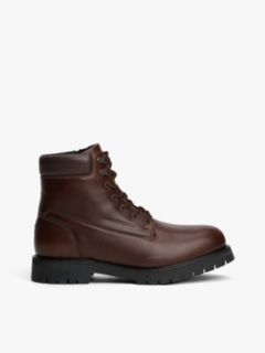 Cleat Leather Lace-Up Boots — Brown 1
