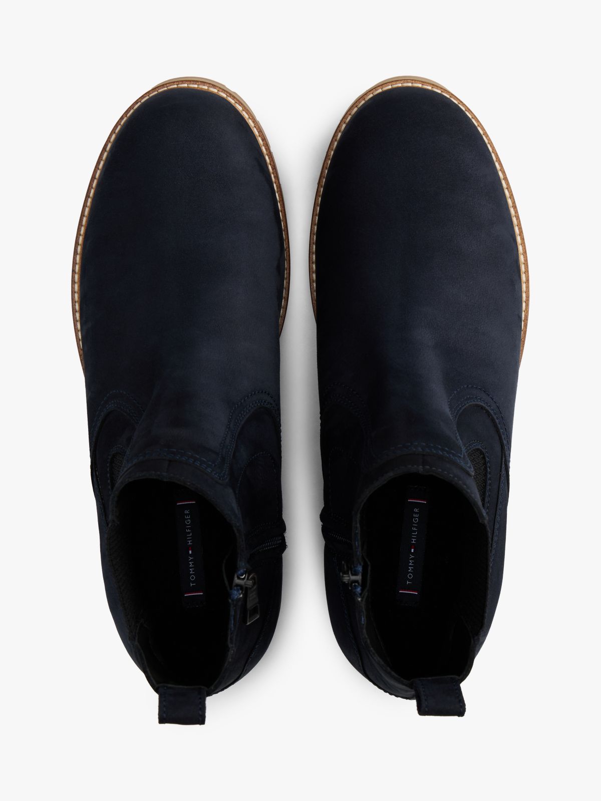 Leather Cleat Chelsea Boots — Blue