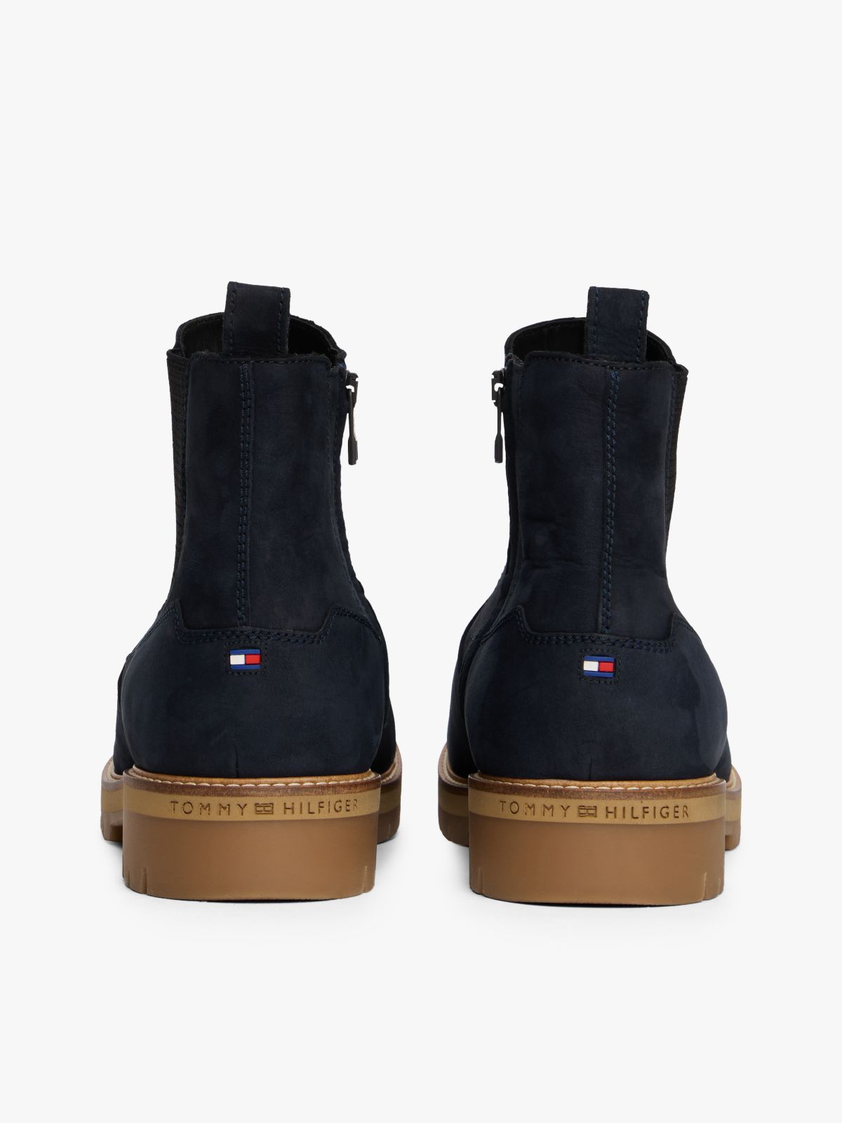 Leather Cleat Chelsea Boots — Blue