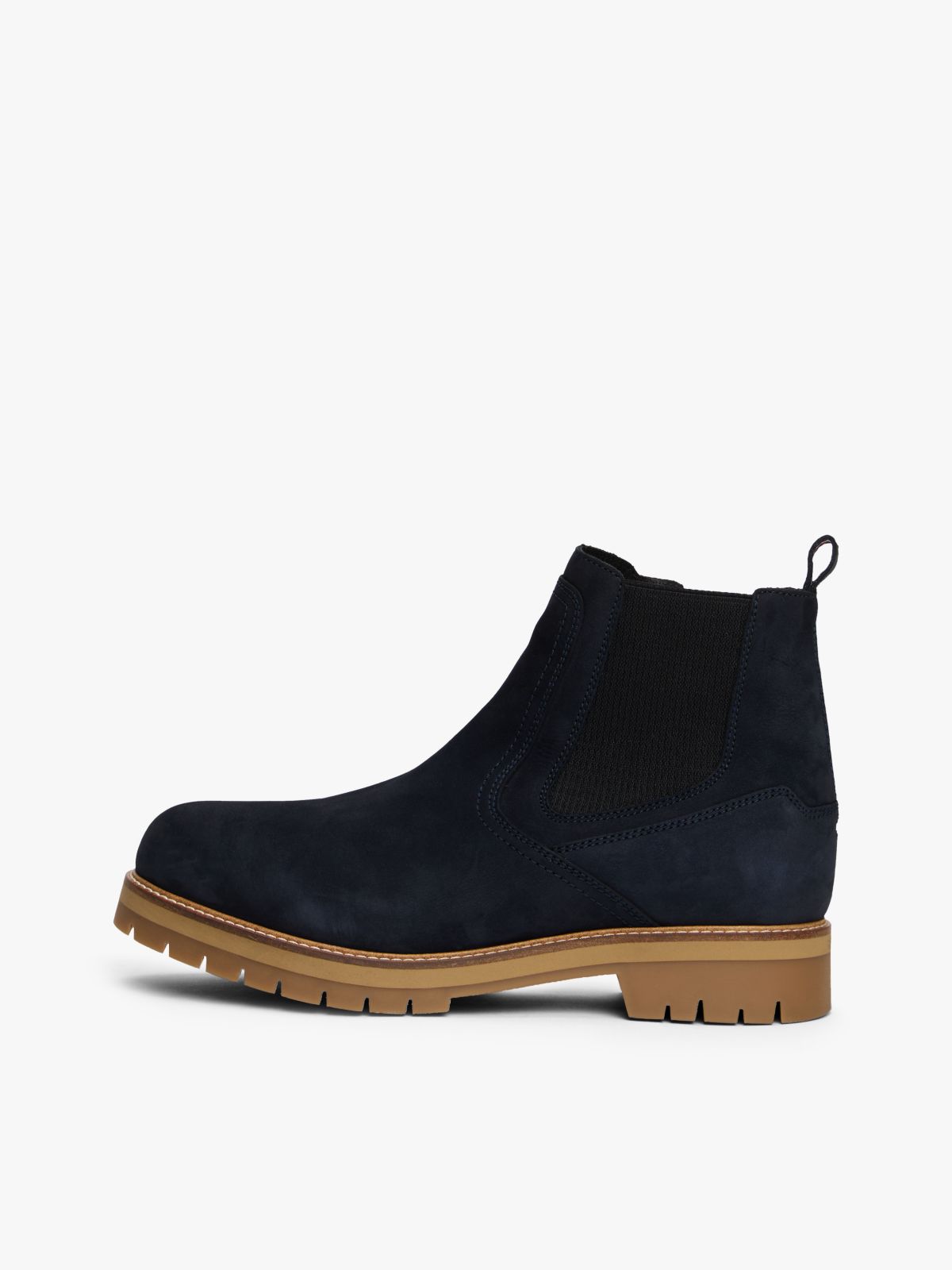 Leather Cleat Chelsea Boots — Blue