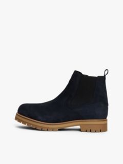 Leather Cleat Chelsea Boots — Blue 7