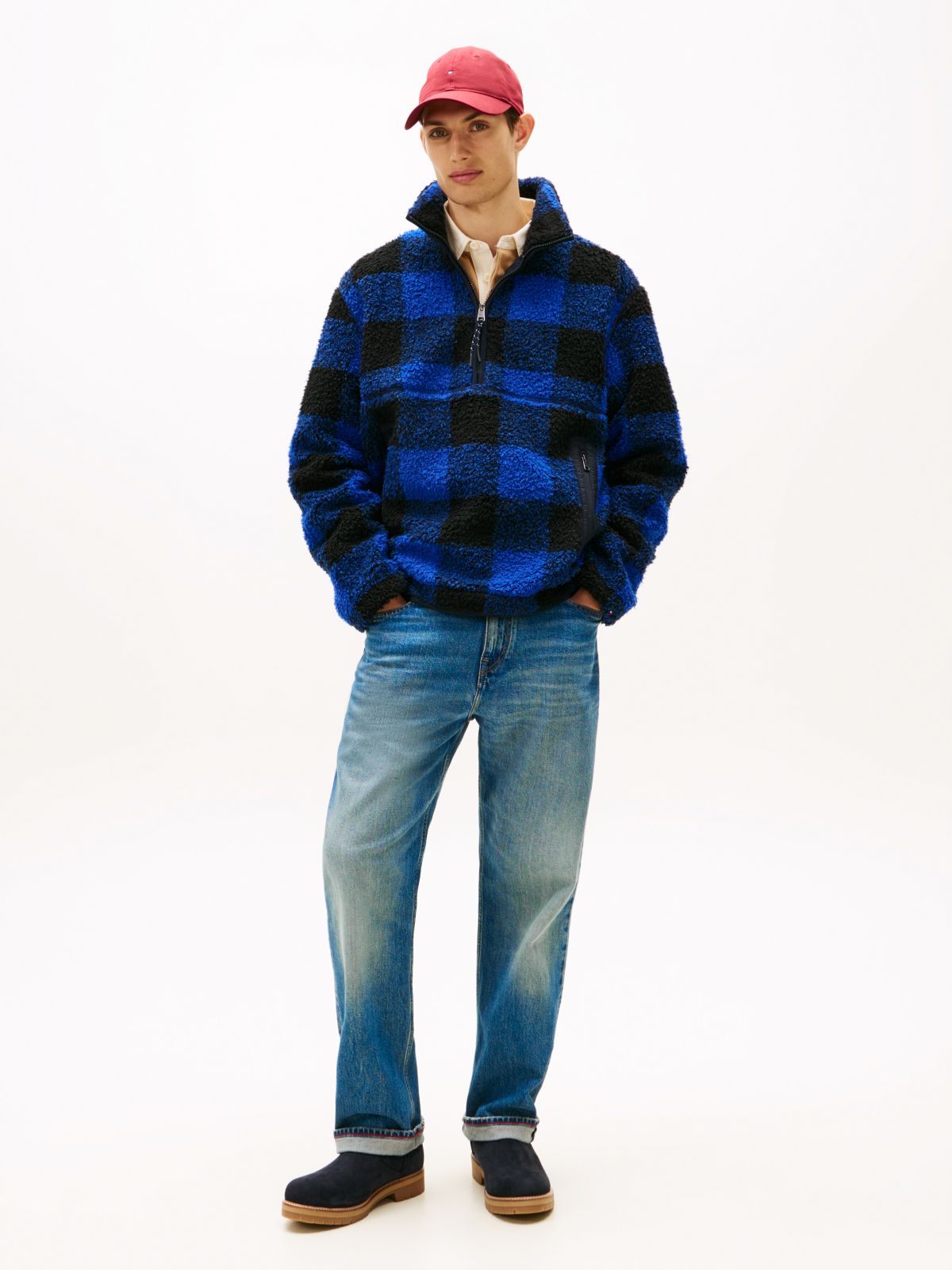 Leather Cleat Chelsea Boots — Blue