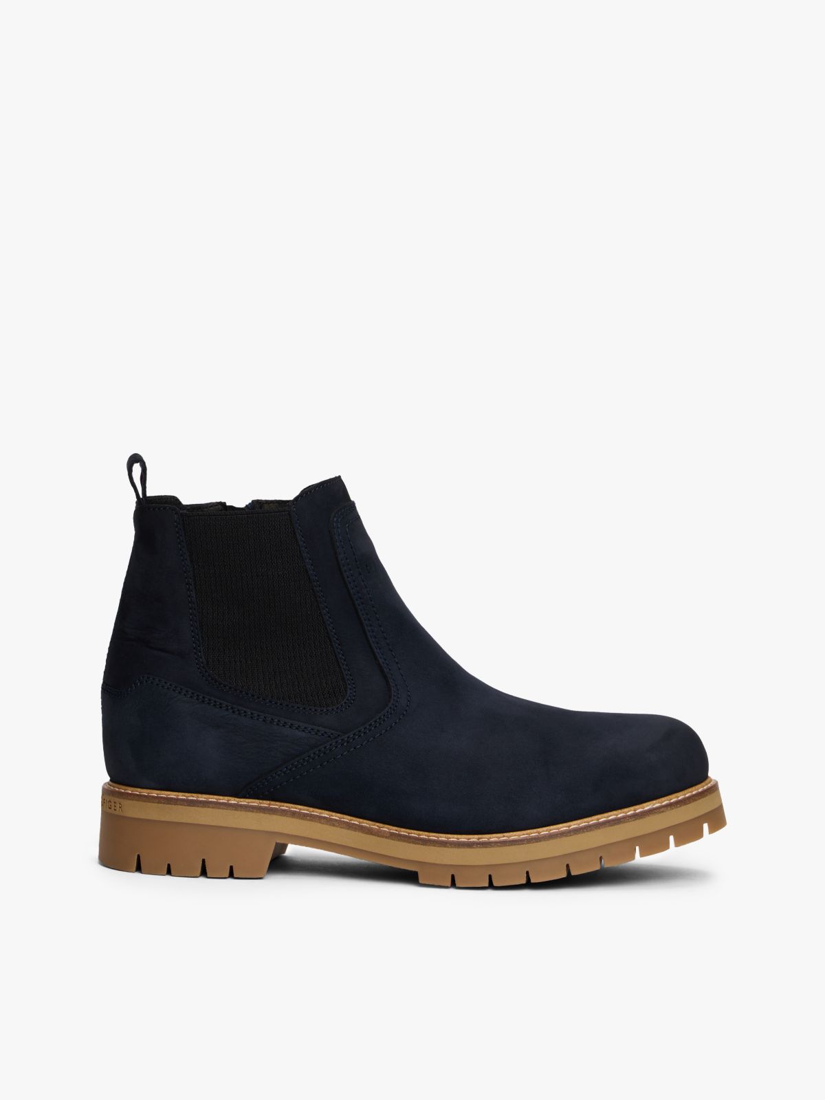 Leather Cleat Chelsea Boots — Blue