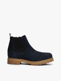 Leather Cleat Chelsea Boots — Blue 1