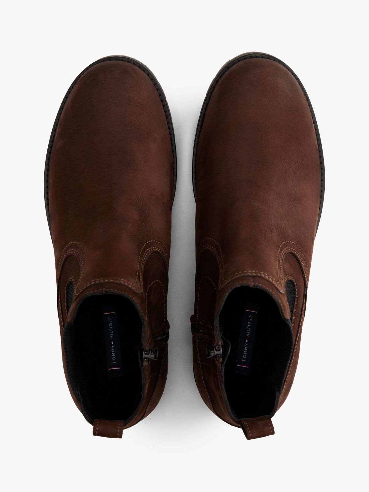 Leather Cleat Chelsea Boots — Brown