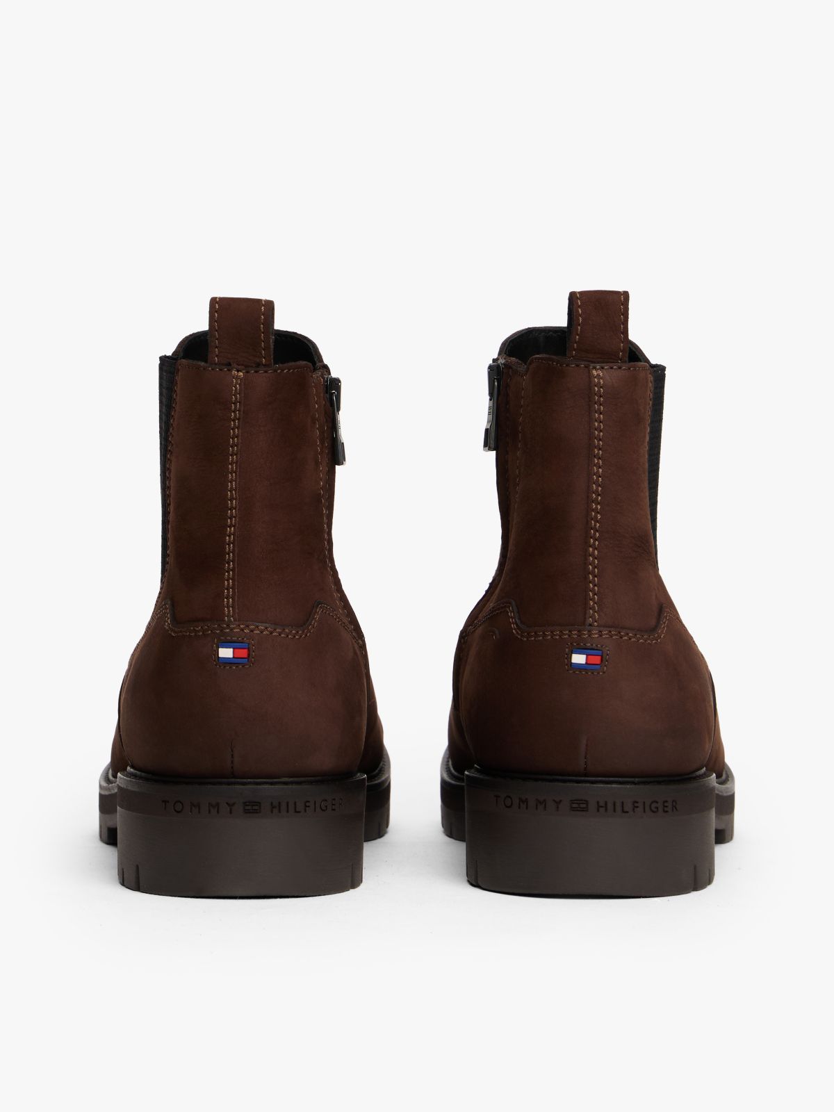 Leather Cleat Chelsea Boots — Brown