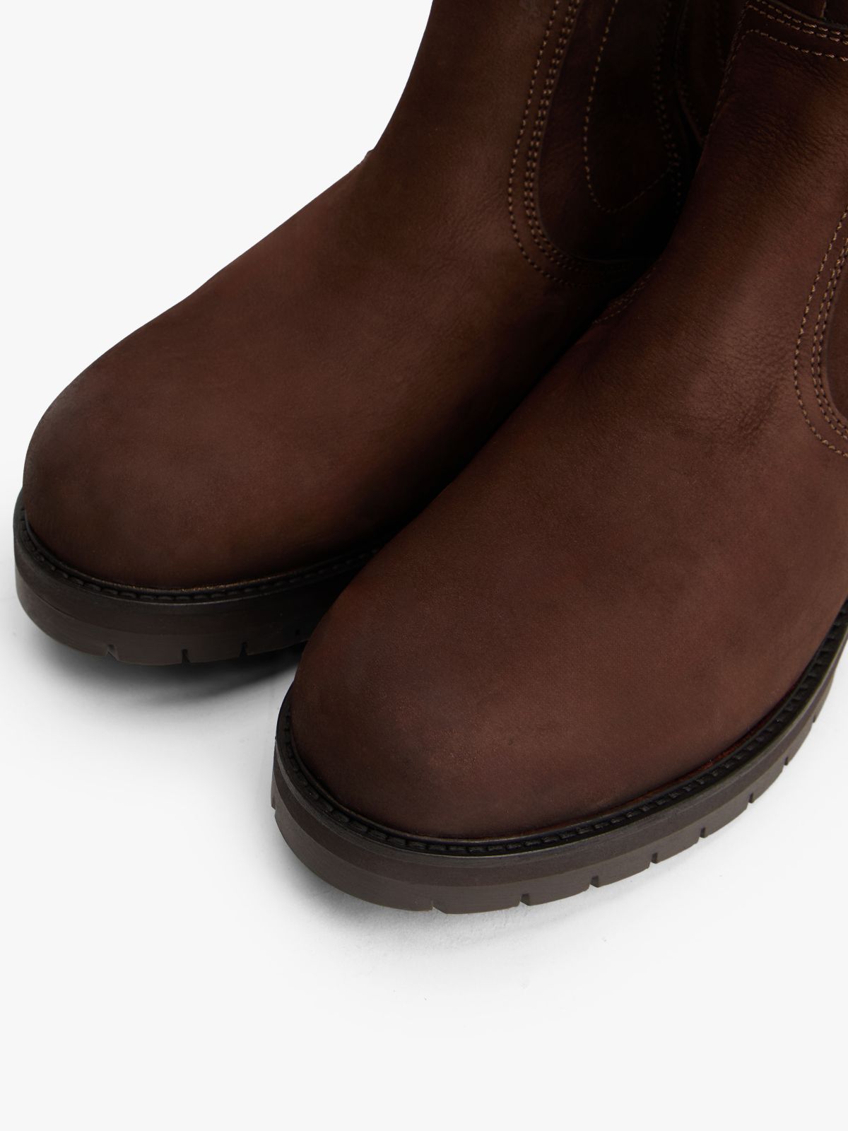 Leather Cleat Chelsea Boots — Brown