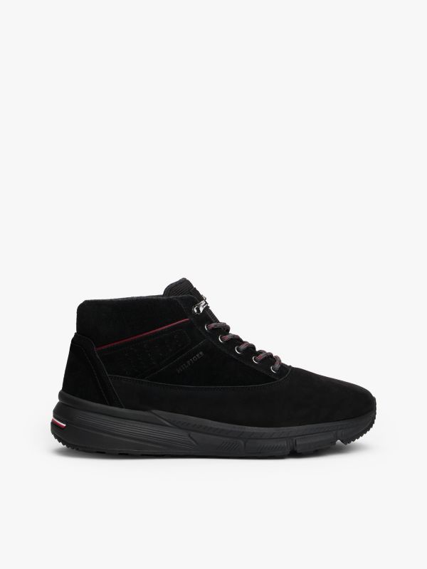 Leather Hybrid Warm Lined Boots — Black