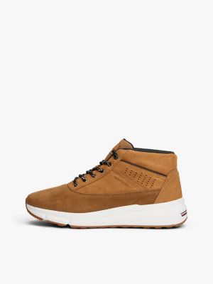 braun hybrid-stiefel aus leder für herren - tommy hilfiger