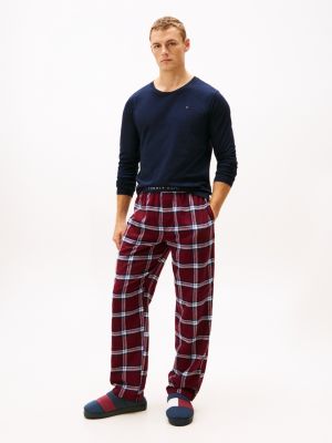 blue colour-blocked quilted slippers for men tommy hilfiger