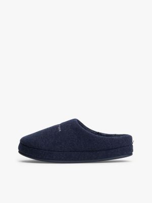 blue logo felt slippers for men tommy hilfiger