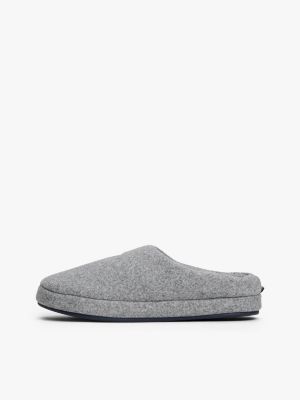 grey logo felt slippers for men tommy hilfiger
