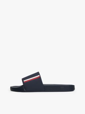 sandali da piscina con texture a rombi blu da uomini tommy hilfiger