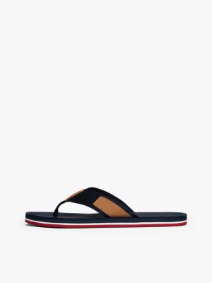 chanclas con logo engomado blue;multi de hombres tommy hilfiger