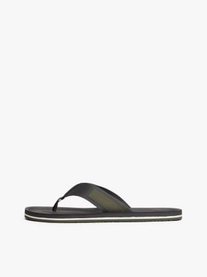 grey rubberised flag flip-flops for men tommy hilfiger