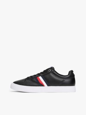 baskets icon à bande emblématique noir pour hommes tommy hilfiger