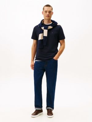 sneakers sportive in pelle e mix di texture marrone da uomini tommy hilfiger