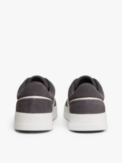 Suede Mixed Texture Court Trainers — Grey 4