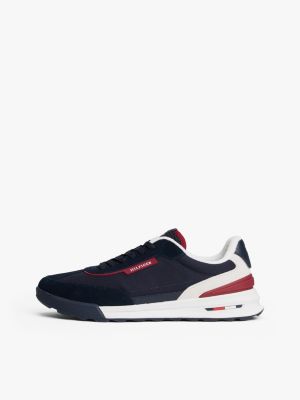 baskets retro en daim mélangé crantées plusieurs couleurs pour hommes tommy hilfiger