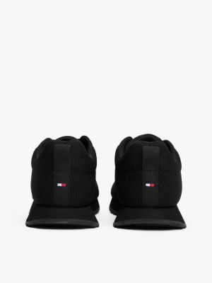 baskets en maille à texture contrastée noir pour hommes tommy hilfiger