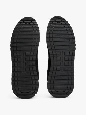 baskets en maille à texture contrastée noir pour hommes tommy hilfiger