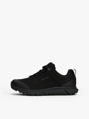 zwart waterbestendige sneaker met profiel voor heren - tommy hilfiger
