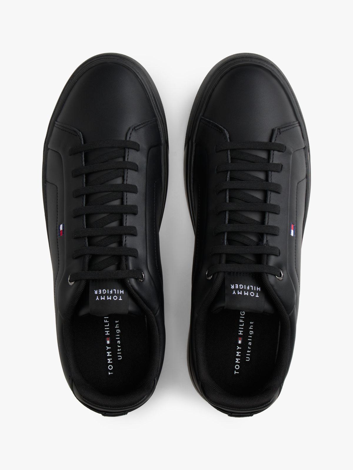 Hilfiger Icon Leather Court Trainers — Black