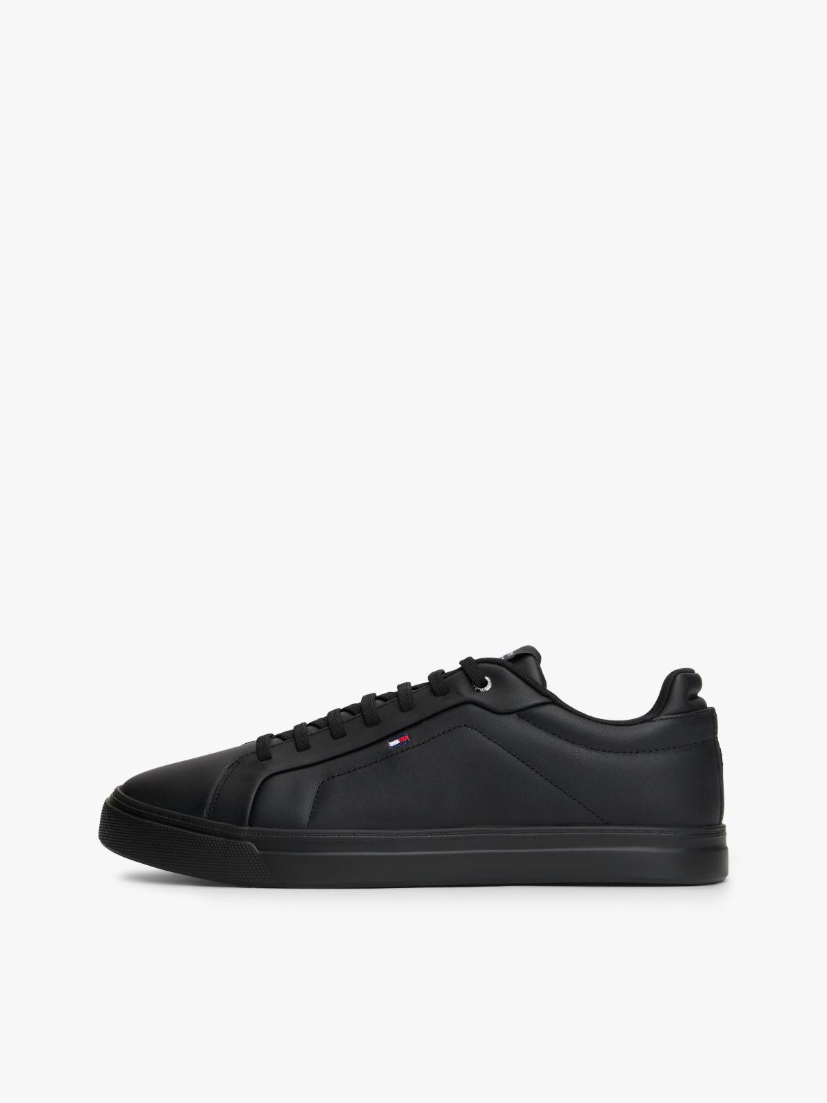 Hilfiger Icon Leather Court Trainers — Black