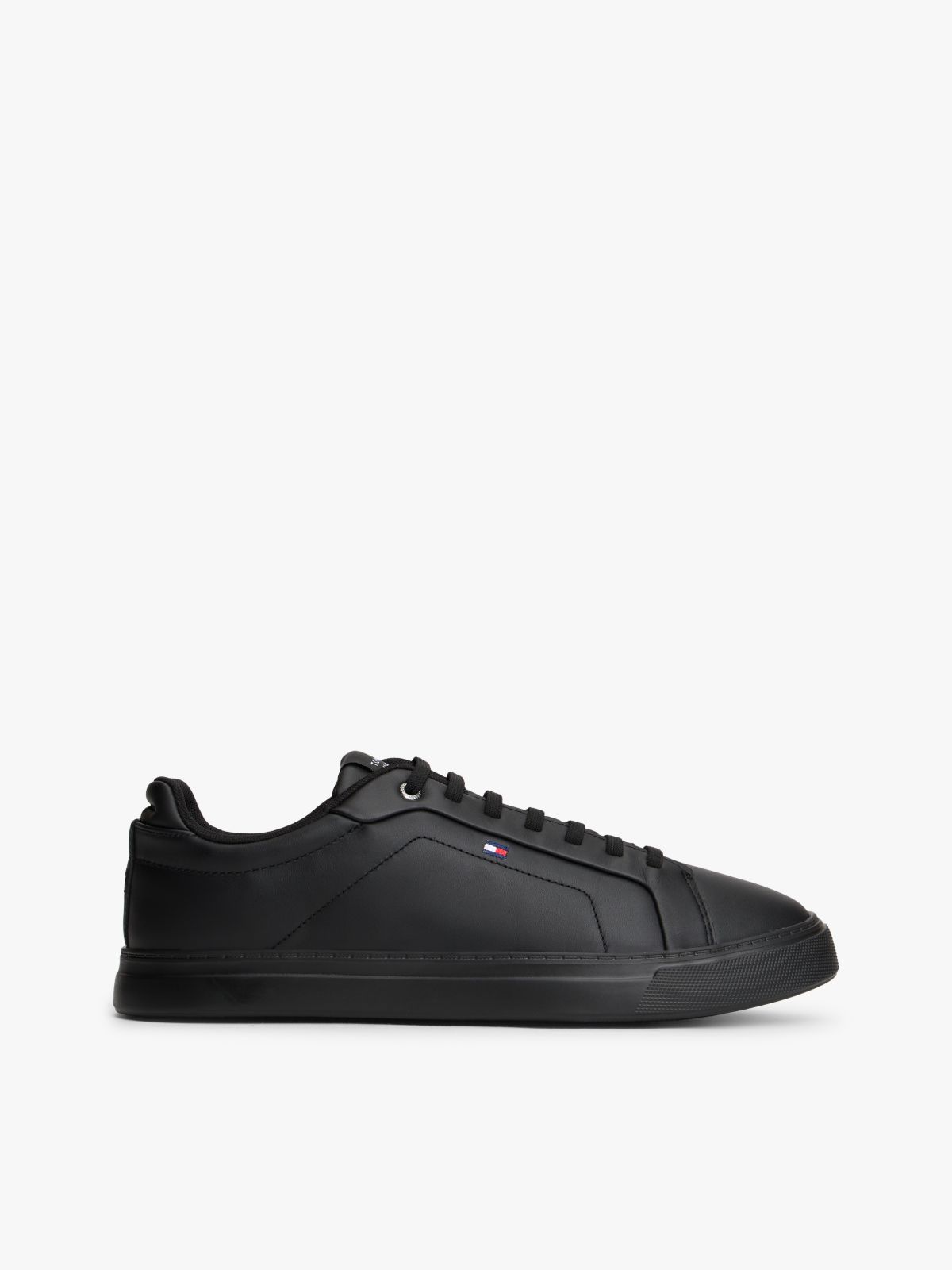 Hilfiger Icon Leather Court Trainers — Black