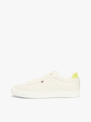 green hilfiger icon leather court trainers for men tommy hilfiger