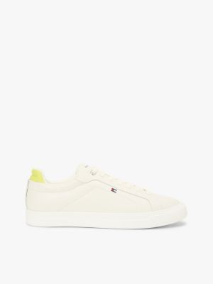 green hilfiger icon leather court trainers for men tommy hilfiger