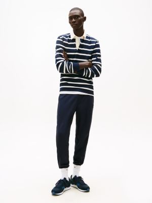blue suede mixed texture trainers for men tommy hilfiger