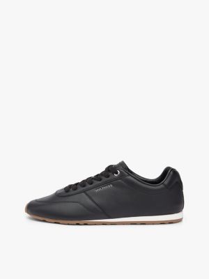 schwarz low-top leder-sneaker mit logo für herren - tommy hilfiger