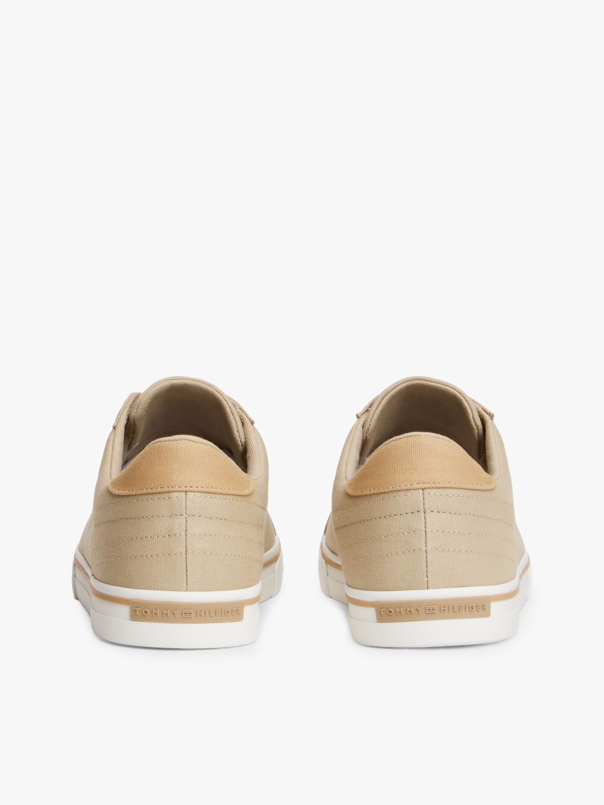 Canvas Embossed Trainers — Khaki