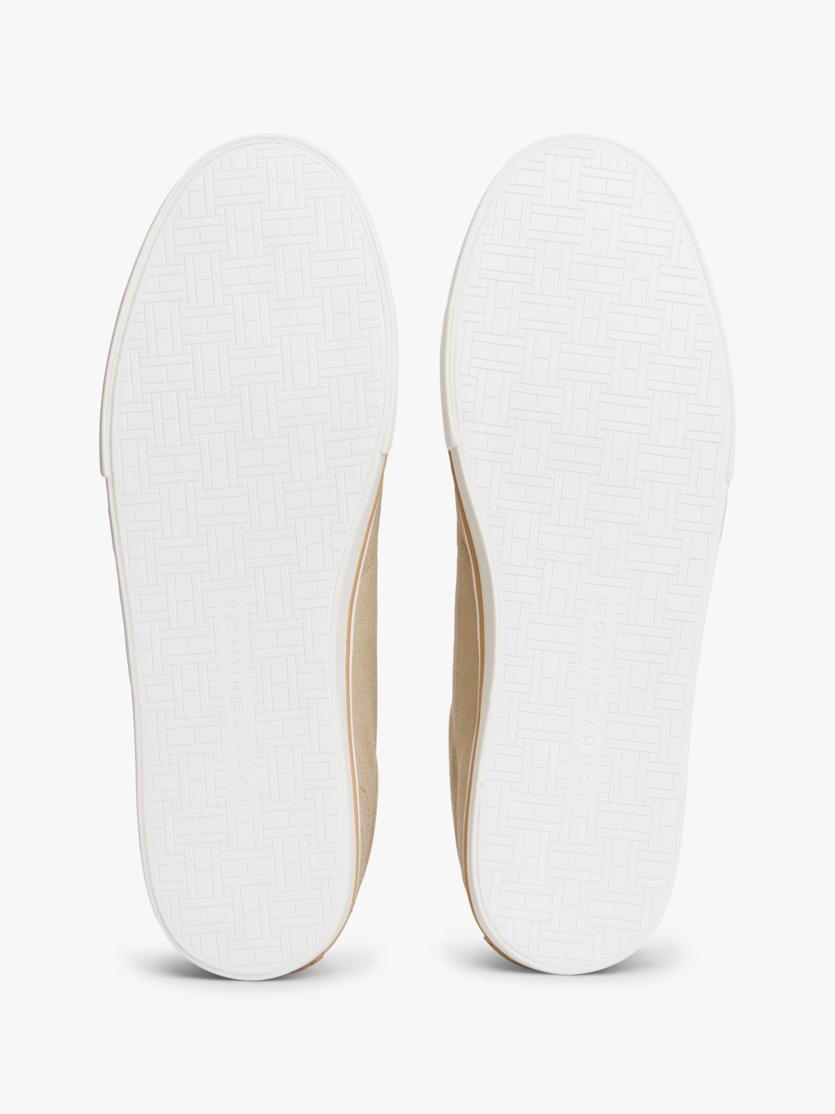 Canvas Embossed Trainers — Khaki